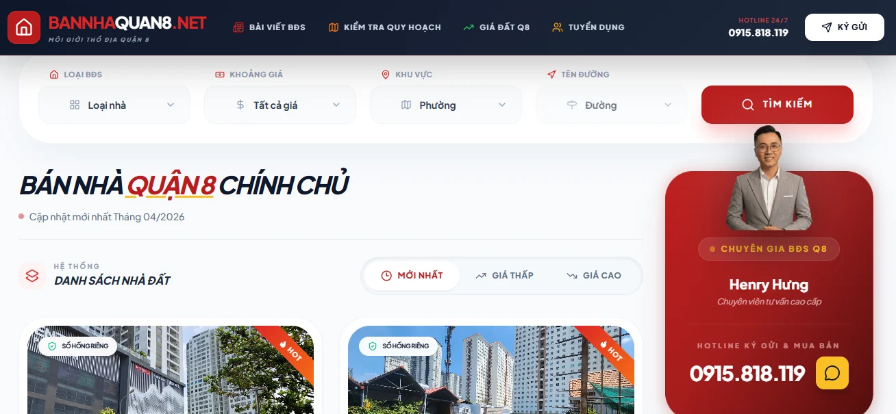 Thị trường bất động sản phía Nam "tăng nhiệt": Nhà đất Quận 8 trở thành tâm điểm đầu tư