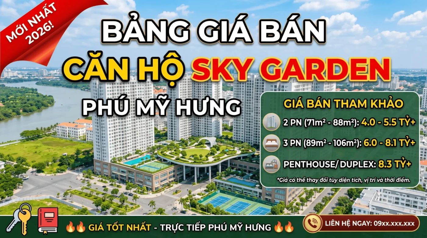 Bảng giá bán căn hộ Sky Garden Phú Mỹ Hưng Quận 7 mới nhất