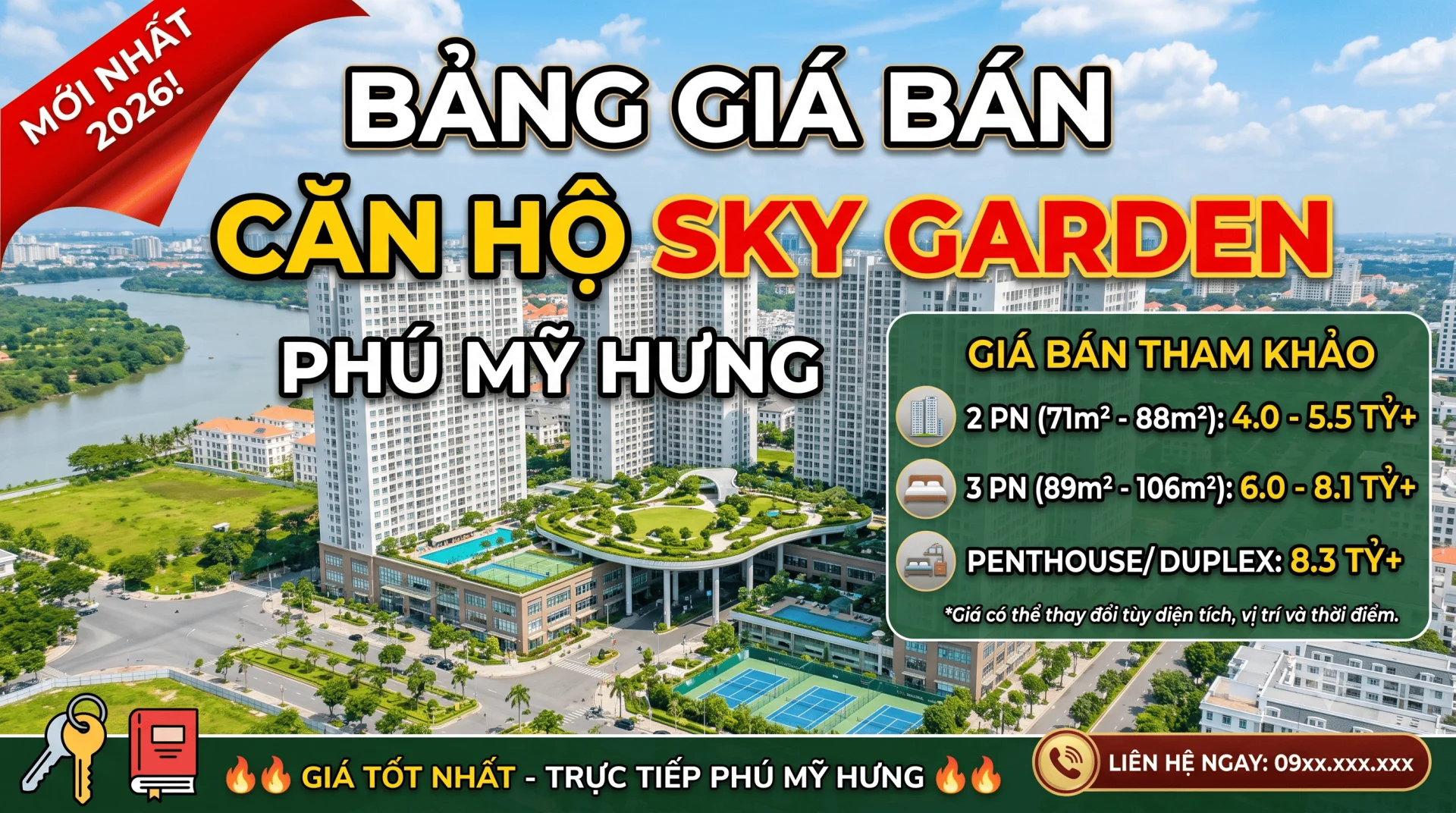 Bảng giá bán căn hộ Sky Garden Phú Mỹ Hưng Quận 7 mới nhất